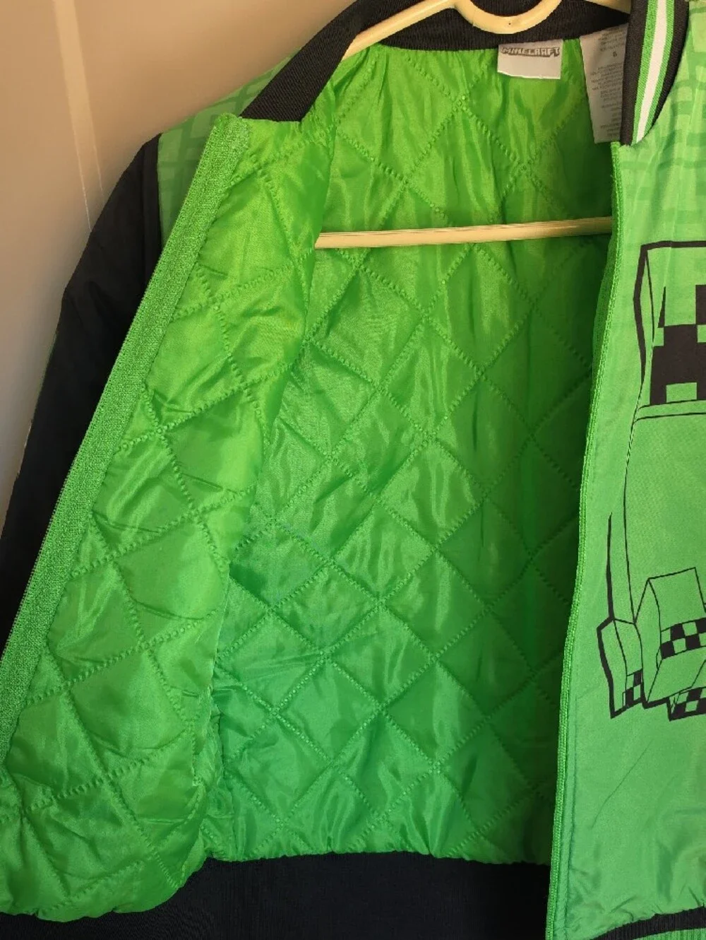 Kids Green Minecraft Creeper Bomber Jacket